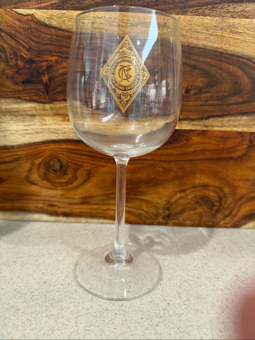 Niebaum-Coppola Winery- Clear Wine Glass with Gold Emblem